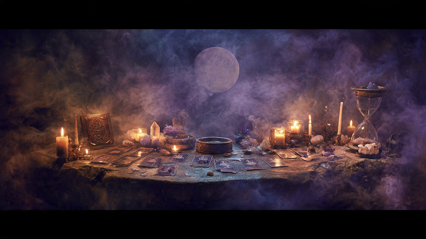 Gemini New Moon — dark sky with twin stars and a sliver of new moon
