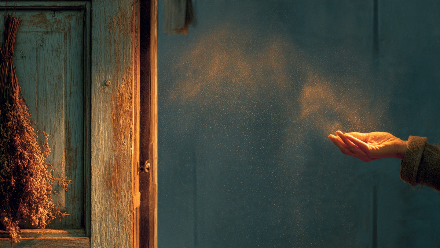 A threshold dusted with cinnamon at the start of the new month