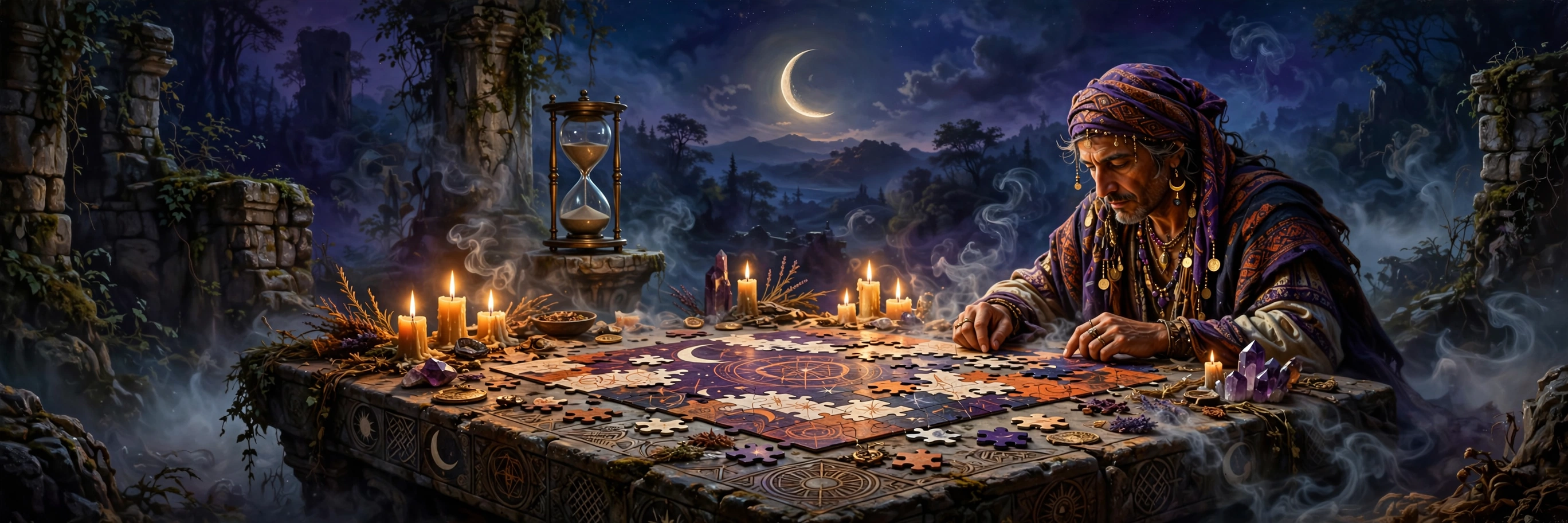 The Sliding Veil — a sliding tile puzzle with the Major Arcana